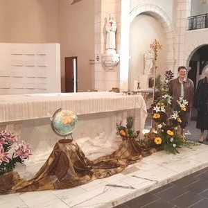 Les 3 jubilaires d'or, à la chapelle