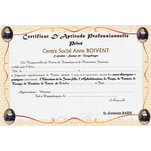 Ouaga Centre Anne Boivent : diplôme de fin de Formation 2011