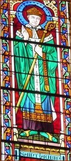 St Aubin, vitrail de l'église St Aubin d'Aubigné (35)