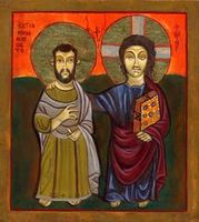 Jésus et l'abbé Ménas. Interprétation de Sr M. Thérèse G., SCR.