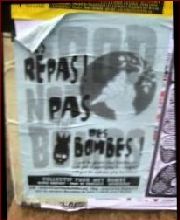 Publicité pour repas grtuits de « Food not bomb »