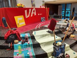 Décoration de l'autel pour la célébration
