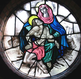 Vitrail de la chapelle des Sœurs du Christ Rédempteur à Geulle (Nederland)