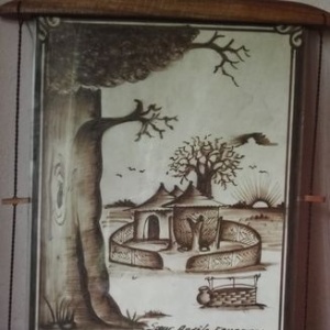 Le cadre du baobab offert à Sœur Angèle
