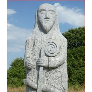 Saint Patern, 2009, sculpté dans le granit bleu de Louvigné