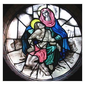 Vitrail, chapelle des sœurs du Christ Rédempteur à Geulle (Pays-Bas)