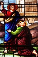 Jésus remet à Pierre les clés de l'Eglise. St Léonard de Noblat