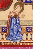 Reproduction sur parchemin d'une Vierge, par Sr Anne M