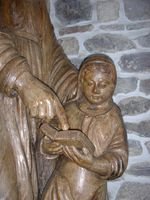 Sainte Anne, statue en bois, Rillé-Fougères. Détail Sainte Anne, statue en bois, Rillé-Fougères. Détail