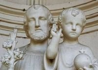 St Joseph, oratoire du jardin de Rillé, détail St Joseph, oratoire du jardin de Rillé, détail