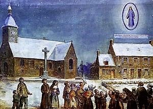 L'événement de Pontmain, le 17 janvier 1871. Tableau de P. Machard