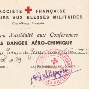 Attestation « Danger aéro-chimique », Sr. Jeuland