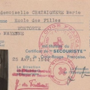 Carte secouriste Sr Chataignere