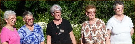 De gauche à droite : Srs Laurence, Andréa, M. Angèle, Madeleine, Michelle